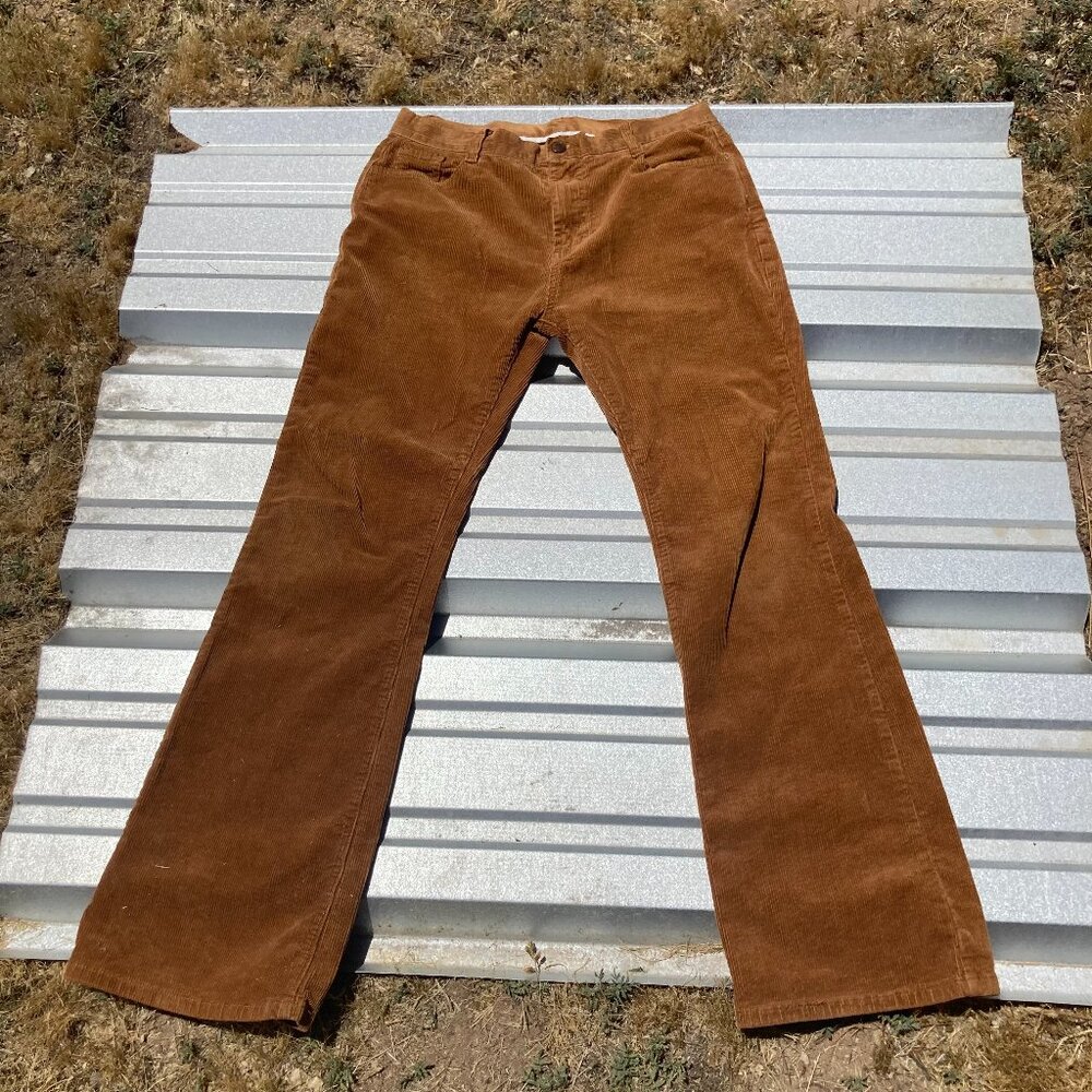 Khaki Corduroy Flare Jeans